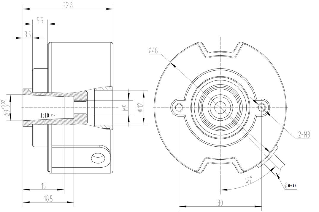 UZ4809 HS 48mm codificador de eje hueco con conmutación UVW
